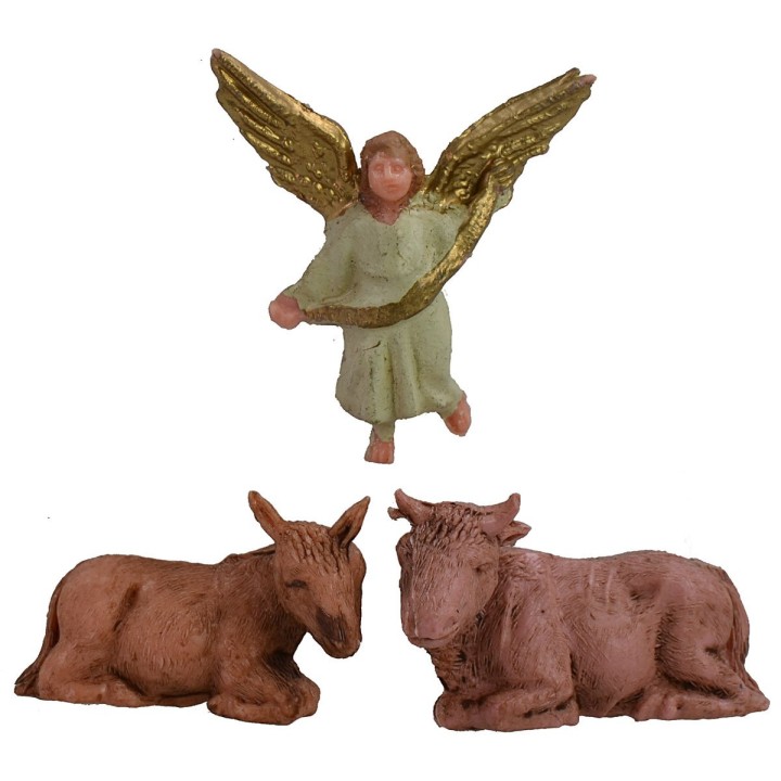 Natività presepe cm 3,5 patinata lux set 6 pezzi