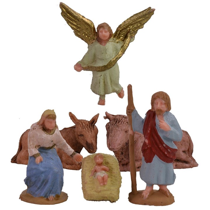 Natività presepe cm 3,5 patinata lux set 6 pezzi