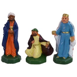 Set of three King Magi 4 cm in pvc