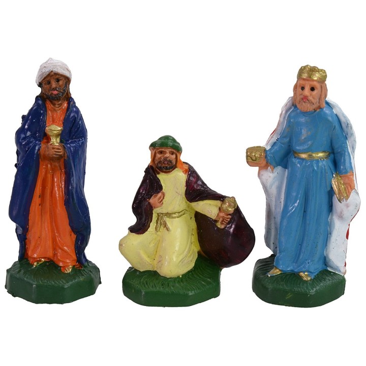 Set tre Rè Magi 4 cm in pvc