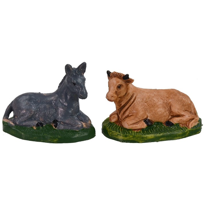Set bue e asino serie 4 cm in pvc