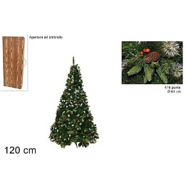Albero di Natale con pigne e bacche a 416 punte cm 120h