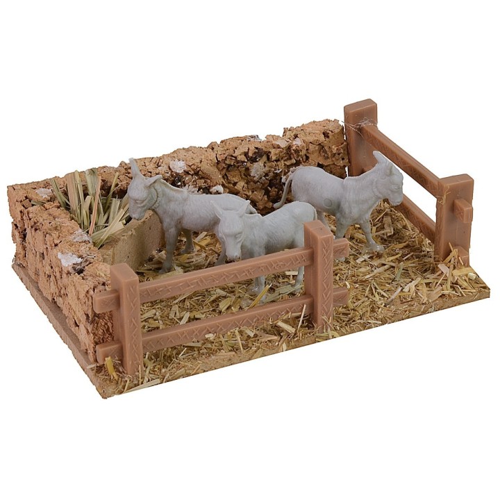 Recinto con burros para belén - Animales belén