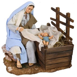 Maria with cradle and child series 30 cm Pigini