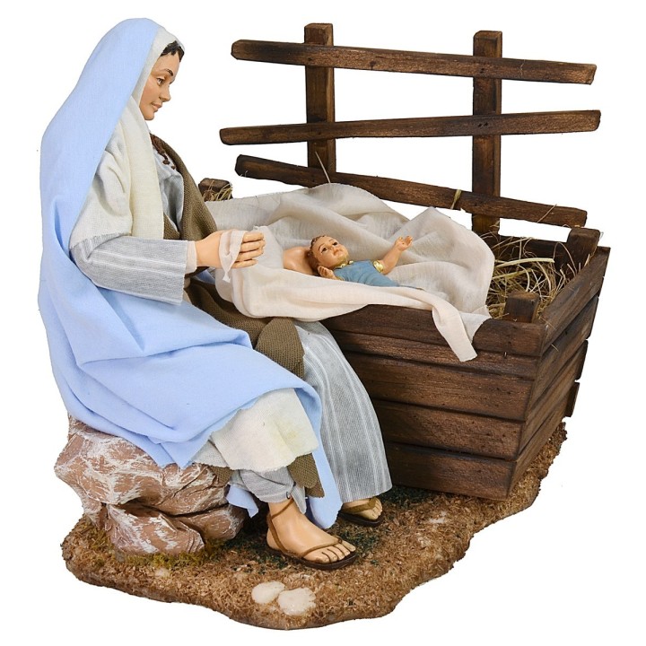 Maria with cradle and child series 30 cm Pigini