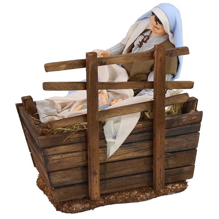 Maria con culla e bambino serie 30 cm Pigini