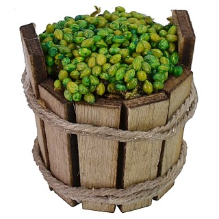 Wooden tub with olives cm ø 3x3 h