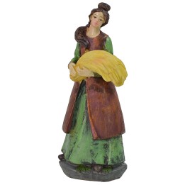 Campesina con paja en resina 20 cm