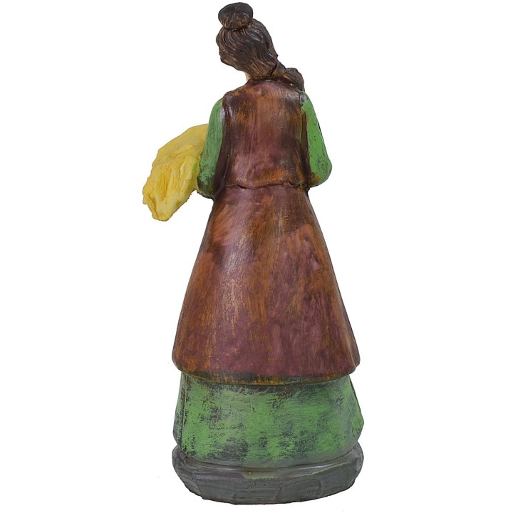 Campesina con paja en resina 20 cm