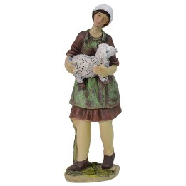 Ragazza con agnello in resina 25 cm
