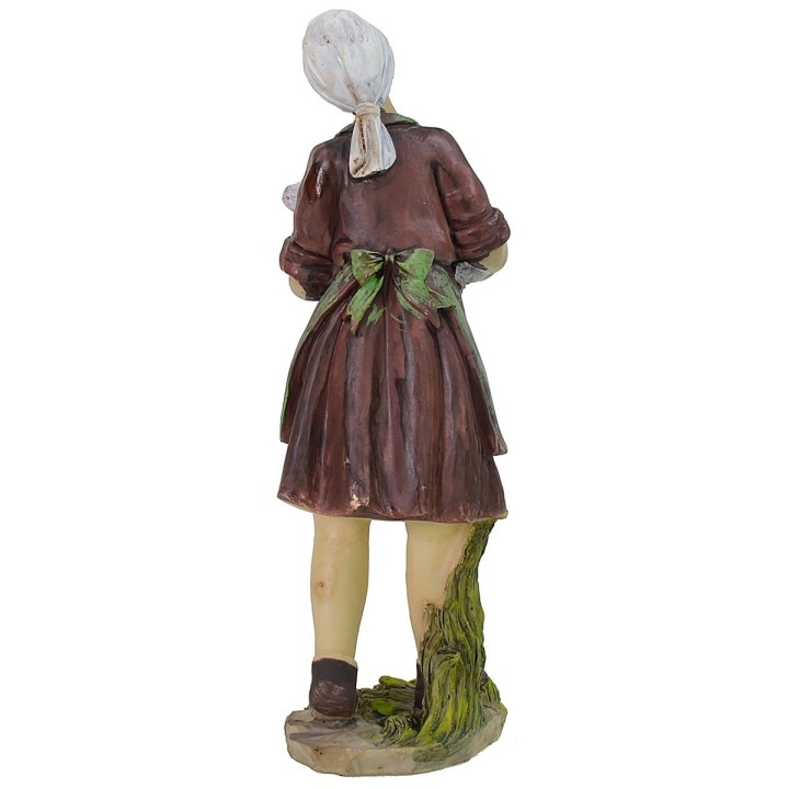 Ragazza con agnello in resina 25 cm