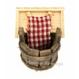 Mastello in legno con lavapanni