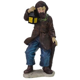 Shepherd with lantern in resin 25 cm