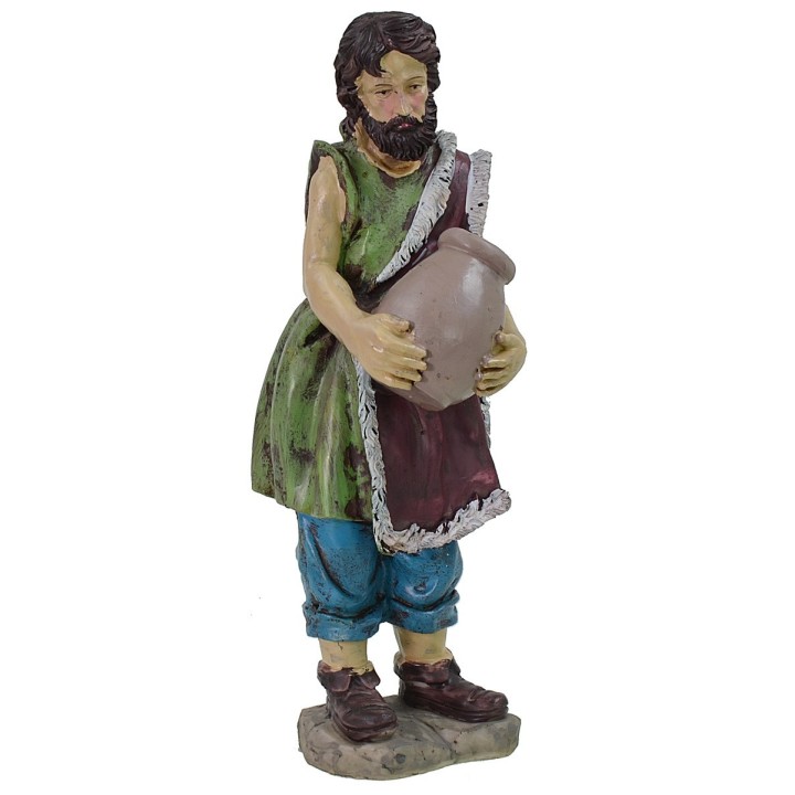 Resin man with amphora 25 cm