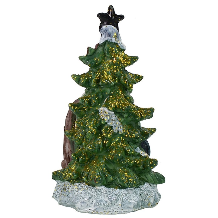 Natividad de 5,5 cm en resina con árbol de 5,7x5,6x10,2 cm h
