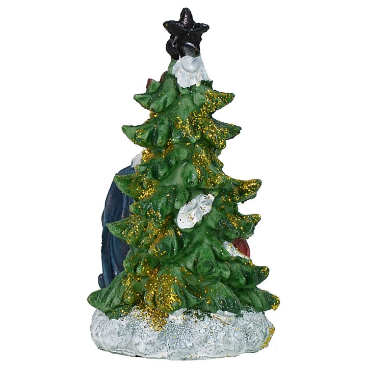 Natividad de 5,5 cm en resina con árbol de 5,7x5,6x10,2 cm h