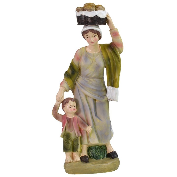 Donna con bambino in resina serie 40 cm