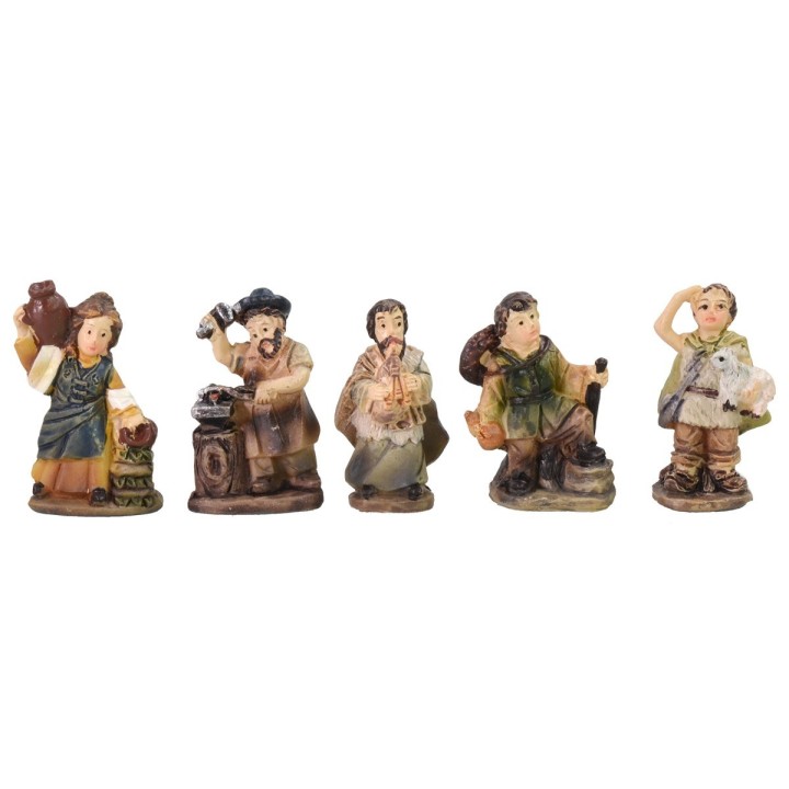 Conjunto de 5 estatuas de 3 cm en resina