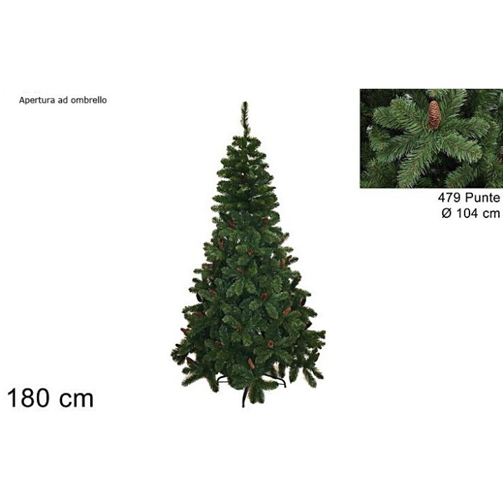 Albero di Natale con pigne a 479 punte cm 180h