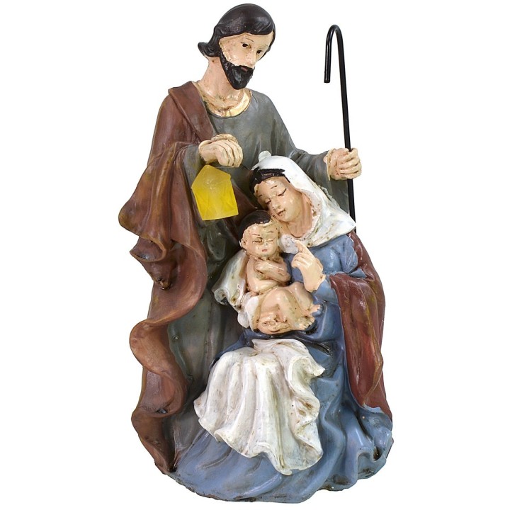 Natividad monobloque de resina con linterna de led funcional cm