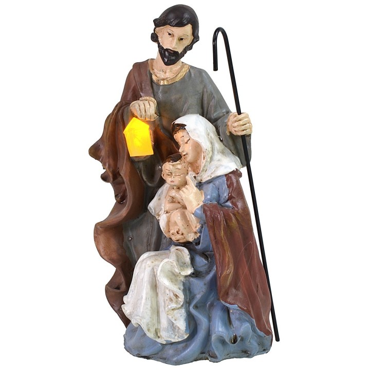 Monobloc nativity in resin with functioning led lantern