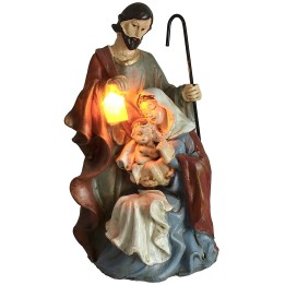 Monobloc nativity in resin with functioning led lantern