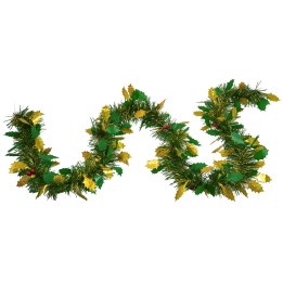 Christmas garland with gold leaves and berries 200 cm