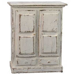 Armario blanco con puertas y cajones de 8,5x4,5x11 cm h