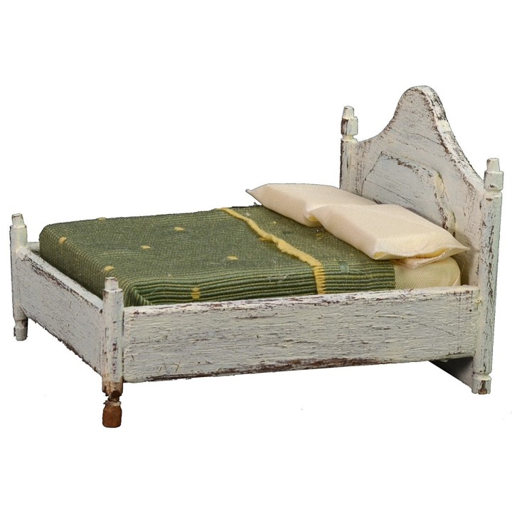 Cama matrimonial de madera blanca cm 10x11x8 h