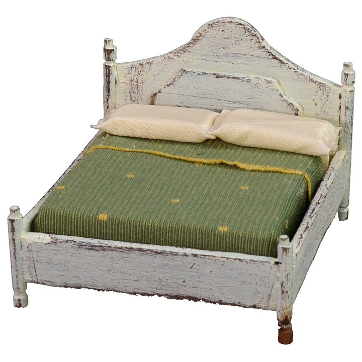 Letto matrimoniale in legno bianco cm 10x11x8 h