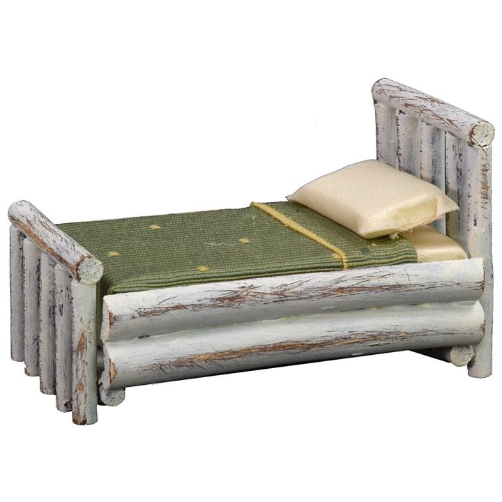 Cama blanca de una plaza cm 7,5x11x7 h