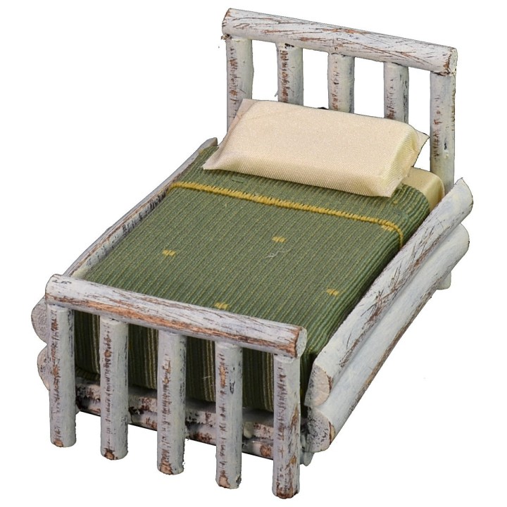 Cama blanca de una plaza cm 7,5x11x7 h