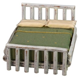 Cama blanca de matrimonio cm 10,5x11x7 h