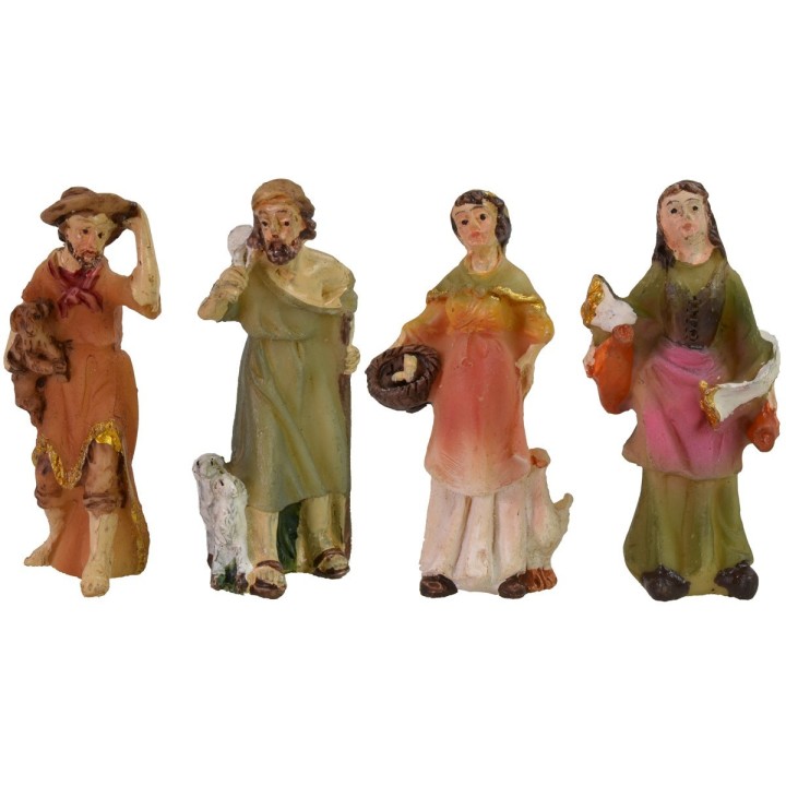 Set of 4 characters 5 cm in resin