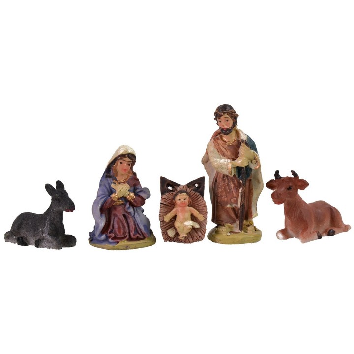 Natività 5 soggetti in resina serie 7 cm