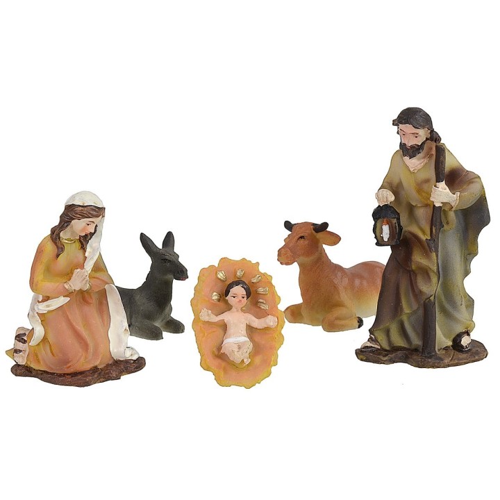 Nativity 5 subjects series 8 cm in resin