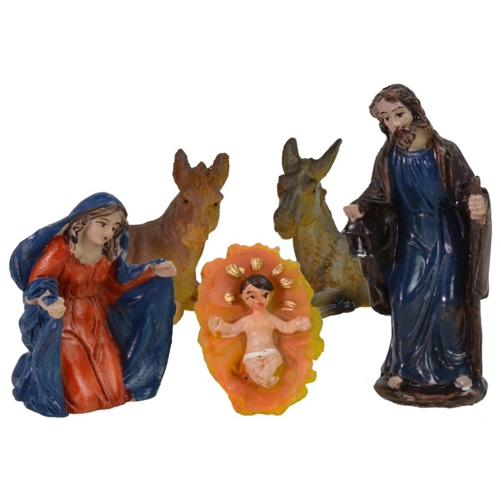 Natività 5 soggetti serie 8 cm in resina