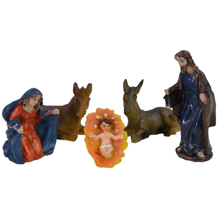Natività 5 soggetti serie 8 cm in resina