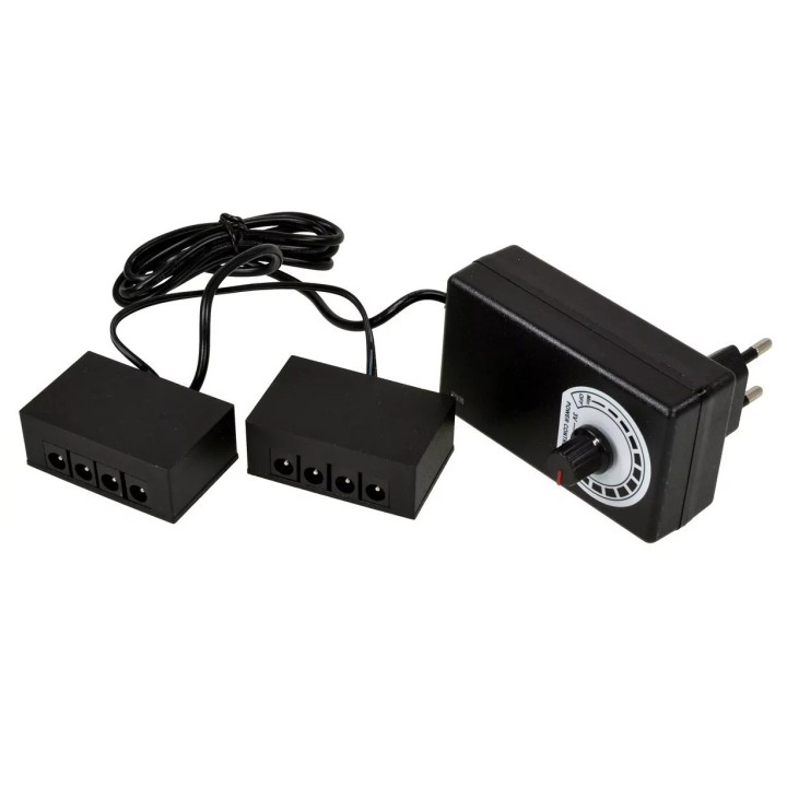 Alimentatore strisce led 8 uscite 4 da ø 2,1 mm e 4 da ø 2,5 mm