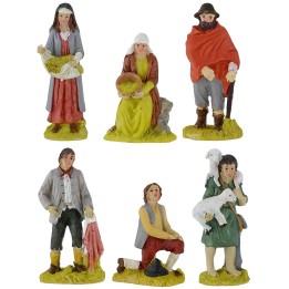 Set of 6 resin statues 9 cm