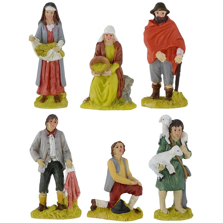 Set 6 estatuas de resina 9 cm