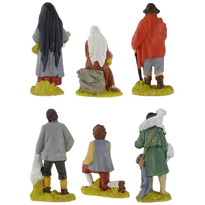 Set 6 estatuas de resina 9 cm