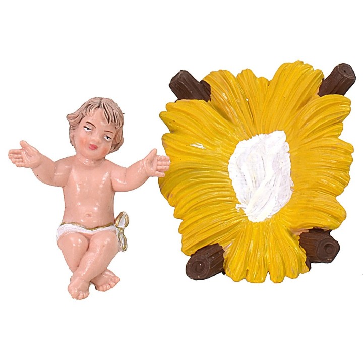 Natividad conjunto 3 piezas serie color 12 cm en pvc