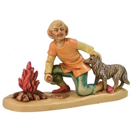 Shepherd and dog on fire lux series 12 cm in pvc