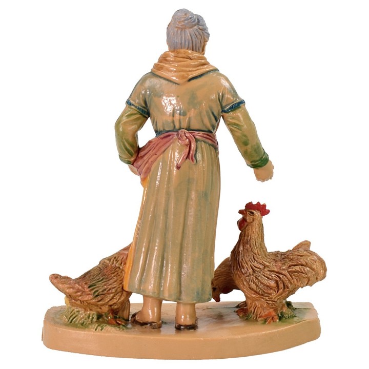 Campesina con gallinas lux 12 cm en pvc