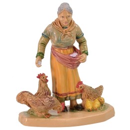 Campesina con gallinas lux 12 cm en pvc