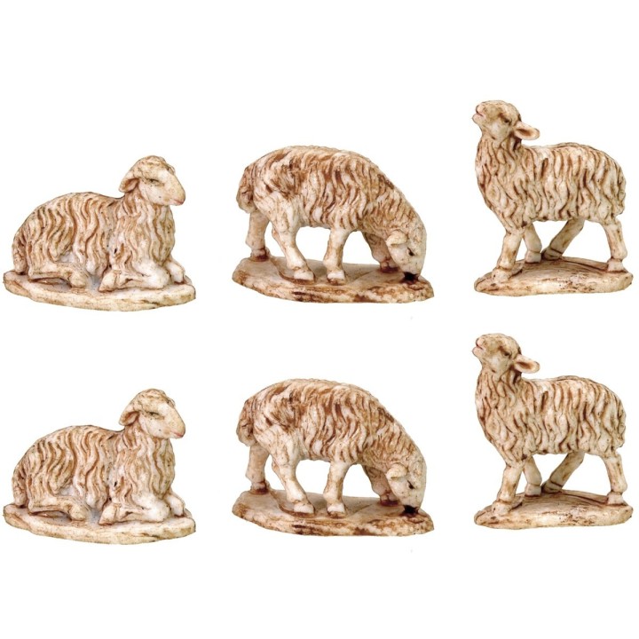 Set of 6 sheep for statues 7 cm- Cod. 
