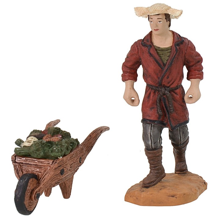 Hombre con carretilla de verduras cm 10 Oliver