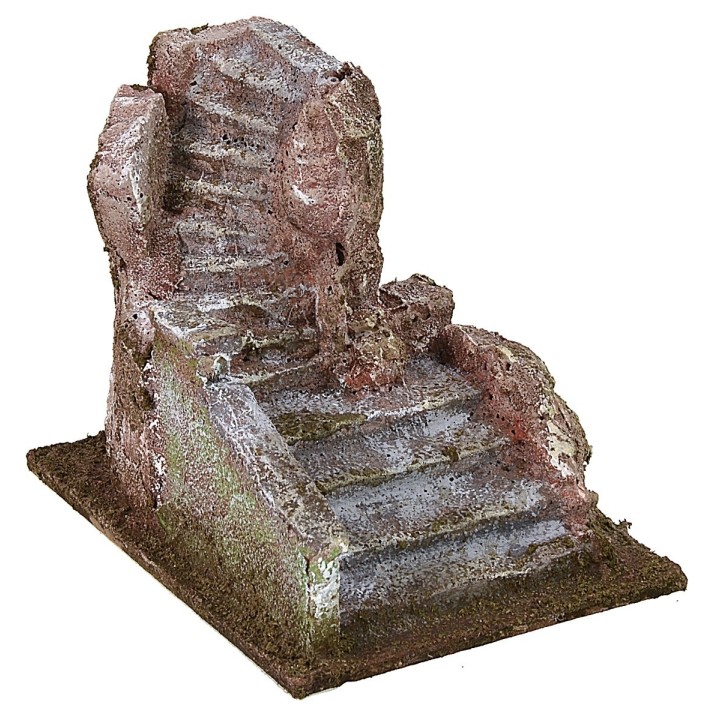 Escalera para belén de 12X9X10 cm de altura.