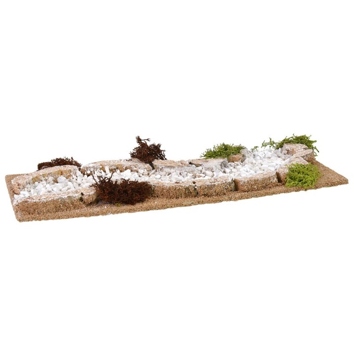 Strada bianca a curve componibile per presepe cm 12x32x2 h